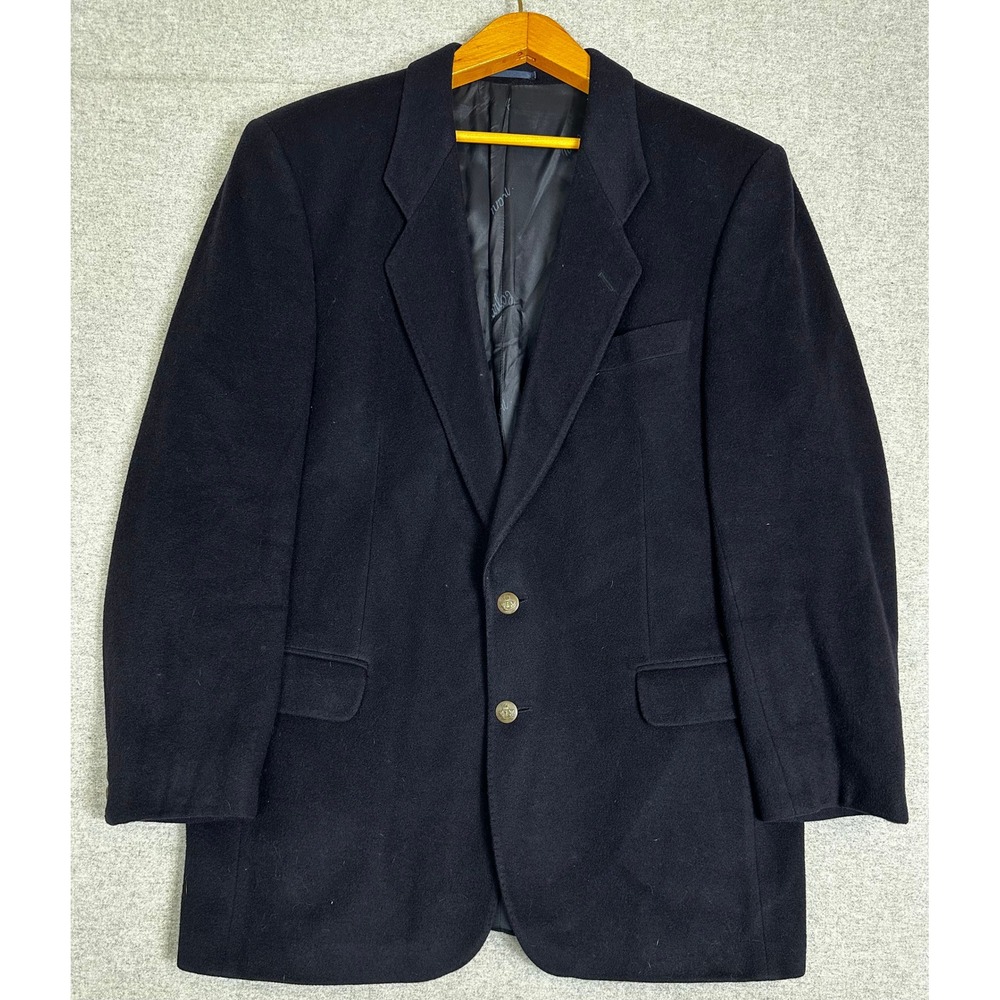 Carlo Boscani 100% Cashmere Blazer 44R Navy Blue Made in Ireland Button Crest